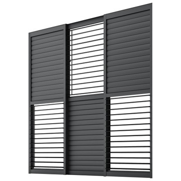 Раздвижная глухая стеновая панель для перголы Kea - серая 270 см (KEA 3м)