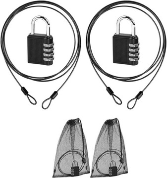 Zapięcie Rowerowe Blokada Zabezpieczenie do Roweru Linka 2m na Kłódkę 2 szt