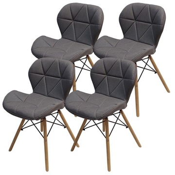 4 krzesła ELIOT FABRIC szary melanż materiał tapicerowane