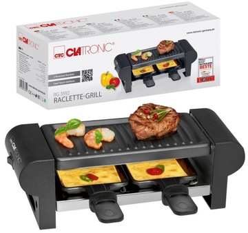MINI GRILL STOŁOWY ELEKTRYCZNY RACLETTE CLATRONIC