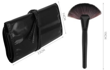 НАБОР ПРОФЕССИОНАЛЬНЫХ КИСТЕЙ ДЛЯ МАКИЯЖА 24 шт. КИСТИ В ЧЕХОЛЕ ЧЕРНЫЙ PRO.