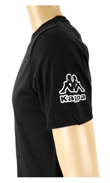 T-shirt męski w serek Kappa 100% bawełna dekolt V-NECK Czarny 2-pak L