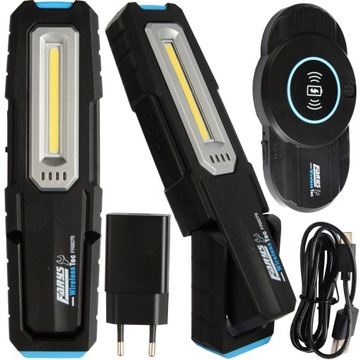 LATARKA WARSZTATOWA COB LED ZE STACJĄ ŁADUJĄCĄ USB