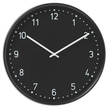 DUŻY ZEGAR ŚCIENNY CZARNY TARCZA 38cm, BONDIS IKEA