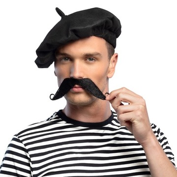 BERET FRANCUSKI CZARNY Z ANTENKĄ FRANCUZA 62000