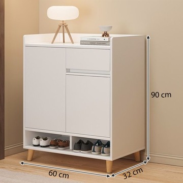 СОВРЕМЕННЫЙ БЕЛЫЙ КОМОД ДЛЯ ОБУВИ, ОБУВЬ 60, С УЗКИМ ЯЩИКОМ