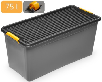 POJEMNIK KOSZ PUDEŁKO NA ZABAWKI 75L 1832 SZARY