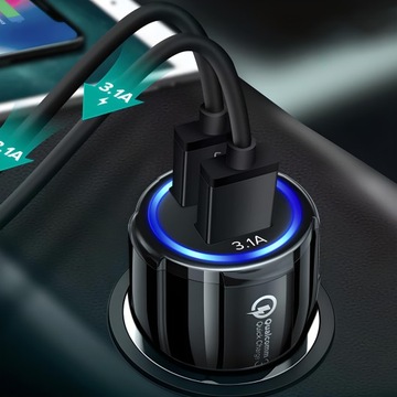 БЫСТРОЕ АВТОМОБИЛЬНОЕ ЗАРЯДНОЕ УСТРОЙСТВО 3.1А QUALCOMM QC 3.0