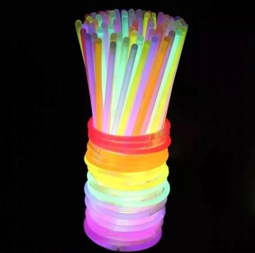 BRANSOLETKI OPASKI FLUORESCENCYJNE ŚWIECĄCE 5 SZTUK PAŁECZKI