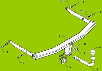 HÁK MAZDA III 3 OD 2003 ZAŘÍZENÍ(HÁK) BEZ ŘEZANÍ NÁRAZNÍKU