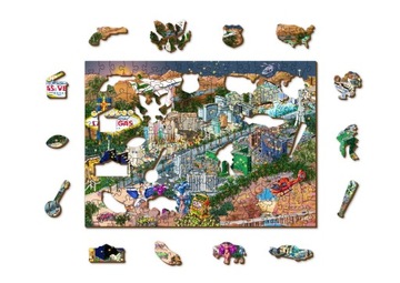 Puzzle Drewniane Dzieci 200 el Witamy w Las Vegas