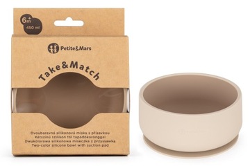 PETITE&MARS SILIKONOWA MISECZKA DWUKOLOROWA Z PRZYSSAWKĄ Miska 6m+