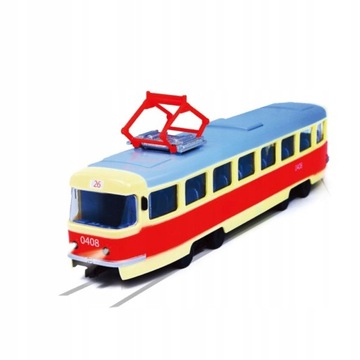 CZESKI TRAMWAJ 28cm RETRO TRAMWAJ DŹWIĘKI ŚWIATŁO