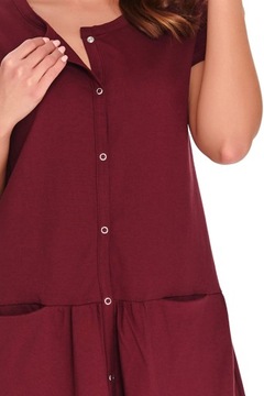 Ciążowa koszula do karmienia Doctor Nap bordowa krótki rękaw rozmiar XL