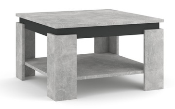 Stolik kawowy ława Tinto do salonu z półką 68 cm beton - antracyt