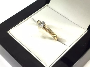 PIĘKNY ZŁOTY PIERŚCIONEK Z CYRKONIĄ 585 2,05G R11