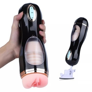 CIPKA MASTURBATOR Z PRZYSSAWKĄ SSĄCA PENISA POCHWA