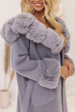 МЯГКАЯ АЛЬПАКА С МЕХОМ ПАЛЬТО АЛЬПАКА С ПОЯСОМ