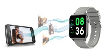 Smartwatch Rubicon Srebrny RNCE57 Pulsoksymetr, termometr, ciśnienie, puls