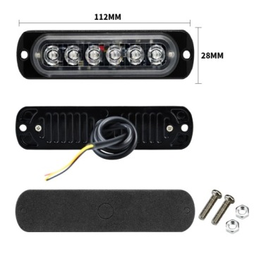 4x Licht OSTRZEGAWCZA OBRYSOWA STROBOSKOP 6 LED 112mm blaue 12V 24V | thumb 4