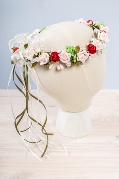 Причастие венки цветов в оттенках розового