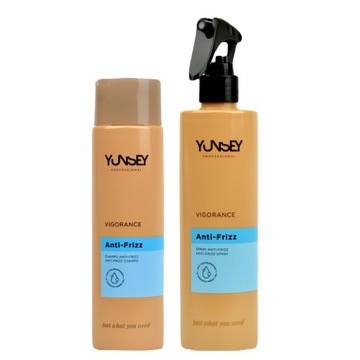 Zestaw Szampon i Spray Przeciw Puszeniu się Włosów YUNSEY Anti Frizz