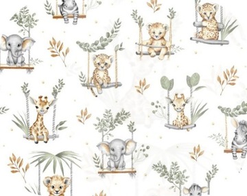 Pielucha Flanelowa 40x80 Zoo Zielony