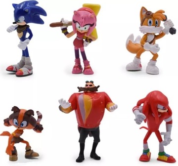 Sonic Jeż Knuckles Eggman Tails Figurki 6 sztuk