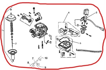 ПОЛНЫЙ КАРБЮРАТОР + ЭЛЕКТРИЧЕСКИЙ ДРОССЕЛЬ Quad ATV Linhai Hytrack 300/310S