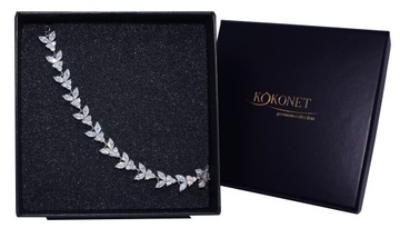 Bransoletka srebrna ślub SWAROVSKI cyrkonie blask