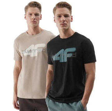 KOSZULKA MĘSKA 4F T-SHIRT Z NADRUKIEM PREMIUM BAWEŁNA ZESTAW 2SZT. XXL