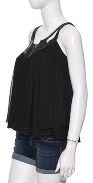 RIVER ISLAND czarny rozkloszowany top r. 34