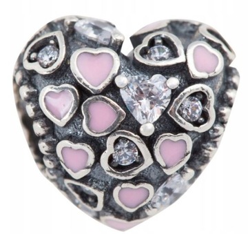 CHARMS KORALIK ZAWIESZKA SERCE Srebro 925
