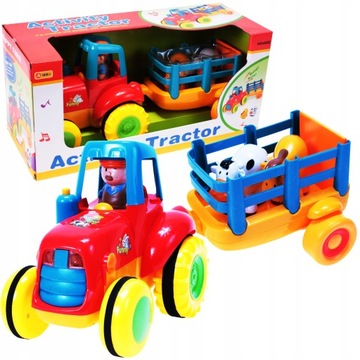 TRAKTOR TRAKTOR FARMERA ROLNICZY Z PRZYCZEPĄ KRÓWKA TRAKTOREK NA BATERIĘ