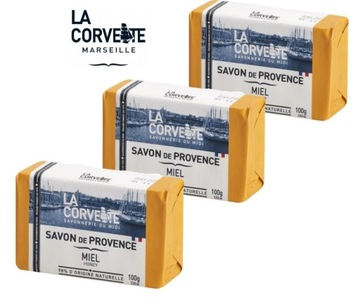 La Corvette Mydło Prowansalskie MIÓD 3x100g słodka nuta formuła