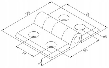 АЛЮМИНИЕВАЯ ПЕТЛЯ 2 шт. ДЛЯ КАМЕРНОЙ ДВЕРИ С V-ПАЗОМ 2020 г.