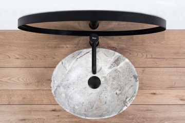 ОВАЛЬНАЯ НАСТОЛЬНАЯ РАКОВИНА СЕРЫЙ ГЛАМУР МРАМОР СОФИЯ КАМЕНЬ