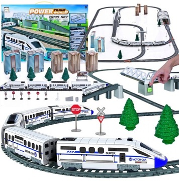 OGROMNA KOLEJKA ELEKTRYCZNA TOR 9M POCIĄG PODNOSZONY MOST TUNEL XXL PREZENT