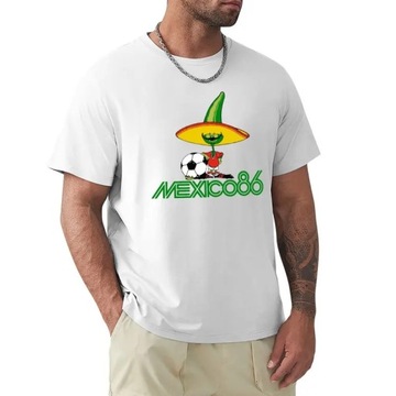 Mexico 86 Pique Print Teequick drying Unisex Cotton T-shirt Koszulka