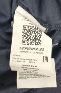 Emporio Armani Granatowa Koszulka Polo M