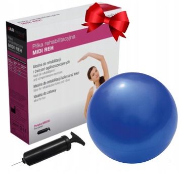 PIŁKA REHABILITACYJNA MIDI 25cm RLB-25 do ćwiczeń gimnastyki jogi +POMPKA