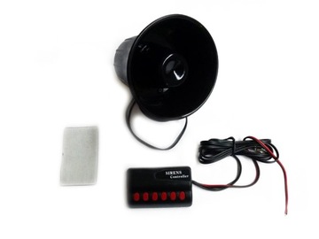 MEGAFON 6 TONOWY 12V KLAKSON SYRENA 110DB MOC 20W