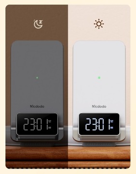 MCDODO ИНДУКЦИОННОЕ ЗАРЯДНОЕ ЗАРЯДНОЕ УСТРОЙСТВО, БУДИЛЬНИК, ЧАСЫ