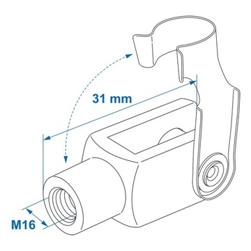 ВИЛОЧНАЯ ГОЛОВКА троса инерционного тормоза M16 PP