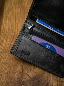 Skórzany portfel męski klasyczny RFID na prezent