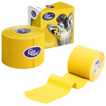 Taśma do kinesiotapingu tejpy CURETAPE CLASSIC do CIAŁA i TWARZY ŻÓŁTA