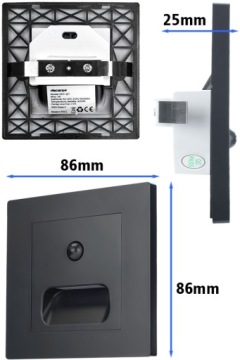 ЛАМПА СВЕТОДИОДНЫЙ ФИТИНГ СВЕТОДИОДНОЕ ОСВЕЩЕНИЕ ЛЕСТНИЦЫ СУМЕРКИ ДАТЧИК ДВИЖЕНИЯ ЧЕРНЫЙ