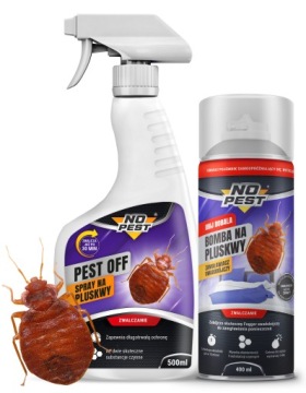 BARDZO SILNY ŚRODEK PREPARAT SPRAY + BOMBA FOGGER NA PLUSKWY ZESTAW NO PEST