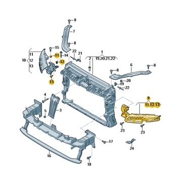 ELEMENT PROWADZĄCY DO REFLEKTORA SEAT TARRACO OE