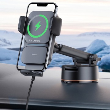 Автомобильный держатель телефона с индуктивной зарядкой 15 Вт Baseus для платы